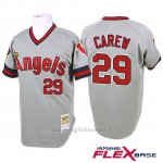 Maglia Baseball Uomo Los Angeles Angels Rod Carew Majestic Autentico Collezione Flex Base Grigio Giocatore