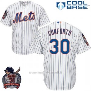 Maglia Baseball Uomo New York Mets Michael Conforto Bianco Cool Base With Piazza
