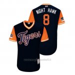 Maglia Baseball Uomo Detroit Tigers Mikie Mahtook 2018 Llws Players Weekend Night Hawk Blu
