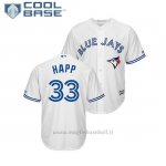 Maglia Baseball Uomo Toronto Blue Jays J.a. Happ Cool Base Majestic 1ªBianco