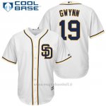 Maglia Baseball Uomo San Diego Padres Tony Gwynn Autentico Collezione Bianco Cool Base Giocatore