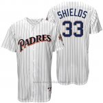 Maglia Baseball Uomo San Diego Padres James Shields Bianco Turn Back The Clock