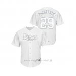 Maglia Baseball Hombre Tampa Bay Rays 29 Tommy Pham 2019 Players Weekend Replica Bianco