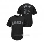 Maglia Baseball Hombre Los Angeles Angels 17 Shohei Ohtani 2019 Players Weekend Showtime Replica Nero