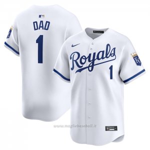 Maglia Baseball Uomo Kansas City Royals #1 Dad Home Limited Bianco