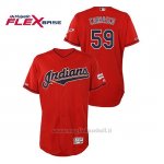 Maglia Baseball Uomo Cleveland Indians Carlos Carrasco 150th Aniversario Patch 2019 All Star Game Flex Base Rosso