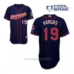 Maglia Baseball Uomo Minnesota Twins Kennys Vargas 19 Blu Blu Alterner 1ªCool Base
