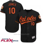 Maglia Baseball Uomo Baltimore Orioles 10 Adam Jones Autentico Collezione Nero Flex Base