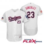 Maglia Baseball Uomo Los Angeles Dodgers 2017 Estrellas y Rayas Adrian Gonzalez Bianco Flex Base