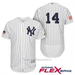 Maglia Baseball Uomo New York Yankees 2017 Estrellas y Rayas Starlin Castro Bianco Flex Base