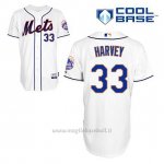 Maglia Baseball Uomo New York Mets Matt Harvey 33 Bianco Alterner Cool Base