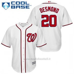 Maglia Baseball Uomo Washington Nationals Ian Desmond 20 Bianco 1ªCool Base