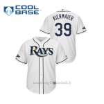 Maglia Baseball Uomo Tampa Bay Rays 39 Kevin Kiermaier 2019 Postseason Cool Base Bianco
