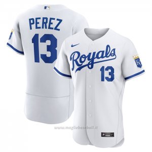 Maglia Baseball Uomo Kansas City Royals Salvador Perez 2022 Primera Autentico Bianco