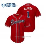Maglia Baseball Uomo Atlanta Braves Ozzie Albies Cool Base Official Alternato Rosso