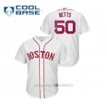 Maglia Baseball Uomo Boston Red Sox 50 Mookie Betts Cool Base Primera Bianco