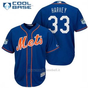 Maglia Baseball Uomo New York Mets Matt Harvey 2017 Allenamento Primaverile Cool Base Giocatore