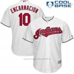 Maglia Baseball Uomo Cleveland Indians 10 Edwin Encarnacion Bianco2017 Cool Base
