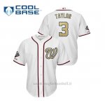 Maglia Baseball Uomo Washington Nationals 3 Michael A. Tayl Or 2019 Gold Program Cool Base Bianco