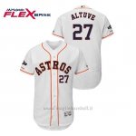 Maglia Baseball Uomo Houston Astros 27 Jose Altuve 2019 Postseason Flex Base Bianco