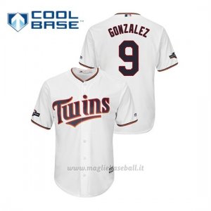 Maglia Baseball Uomo Minnesota Twins 9 Marwin Gonzalez 2019 Postseason Cool Base Bianco
