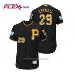 Maglia Baseball Uomo Pittsburgh Pirates Francisco Cervelli Flex Base Entrenamiento De Primavera 2019 Nero