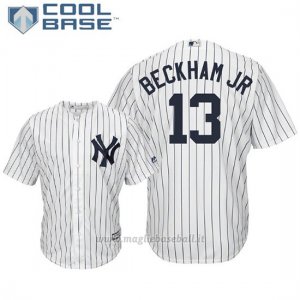 Maglia Baseball Uomo New York Yankees Odell Beckham Jr Cool Base Majestic Nfl X Mlb Crossover Bianco