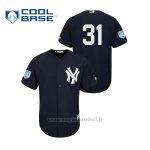 Maglia Baseball Uomo New York Yankees Aaron Hicks 2019 Entrenamiento De Primavera Cool Base Blu