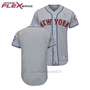 Maglia Baseball Uomo New York Mets Grigio 2018 Dia del Padre Flex Base