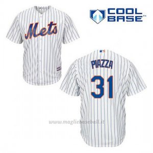 Maglia Baseball Uomo New York Mets Mike Piazza 31 Bianco 1ªCool Base