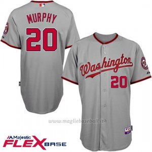 Maglia Baseball Uomo Washington Nationals Daniel Murphy Autentico Collezione Grigio Flex Base Giocatore
