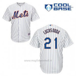 Maglia Baseball Uomo New York Mets Lucas Duda 21 Bianco 1ªCool Base