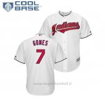 Maglia Baseball Uomo Indians Yan Gomes Cool Base Majestic 1ªBianco