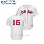 Maglia Baseball Uomo Boston Red Sox Dustin Pedroia Cool Base Replica 1ªBianco