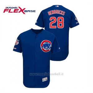 Maglia Baseball Uomo Chicago Cubs Kyle Hendricks 150th Aniversario Patch Flex Base Blu