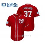 Maglia Baseball Uomo Washington Nationals Stephen Strasburg Cool Base Entrenamiento De Primavera 2019 Rosso