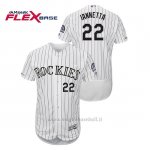 Maglia Baseball Uomo Colorado Rockies Chris Iannetta 150th Aniversario Patch Flex Base Bianco