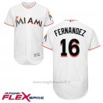 Maglia Baseball Uomo Miami Marlins 16 Jose Fernandez Bianco Flex Base