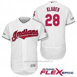 Maglia Baseball Uomo Cleveland Indians 2017 Postseason Corey Kluber Bianco Flex Base
