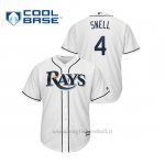 Maglia Baseball Uomo Tampa Bay Rays Blake Snell Cool Base Majestic 1ªBianco