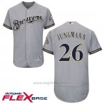 Maglia Baseball Uomo Milwaukee Brewers Taylor Jungmann Grigio Autentico Collezione Flex Base