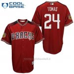 Maglia Baseball Uomo Arizona Diamondbacks 24 Yasmany Tomas 2017 Allenamento Primaverile Cool Base