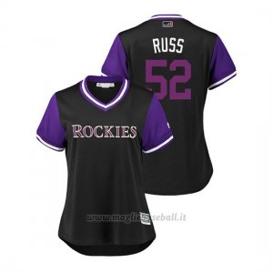 Maglia Baseball Donna Colorado Rockies Chris Rusin 2018 Llws Players Weekend Russ Nero