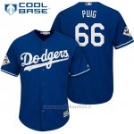Maglia Baseball Uomo Los Angeles Dodgers 2017 World Series Yasiel Puig Cool Base