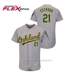 Maglia Baseball Uomo Oakland Athletics Marco Estrada 150th Aniversario Patch Autentico Flex Base Grigio
