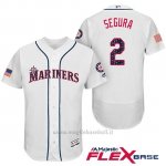 Maglia Baseball Uomo Seattle Mariners 2017 Estrellas y Rayas Jean Segura Bianco Flex Base