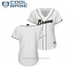 Maglia Baseball Donna Atlanta Braves 2018 Dia de los Caidos Cool Base Bianco