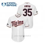 Maglia Baseball Uomo Minnesota Twins 35 Michael Pineda 2019 Postseason Cool Base Bianco