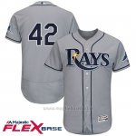 Maglia Baseball Uomo Tampa Bay Rays Jackie Robinson Grigio Flex Base