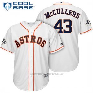 Maglia Baseball Uomo Houston Astros 2017 World Series Lance Mccullers Bianco Cool Base
